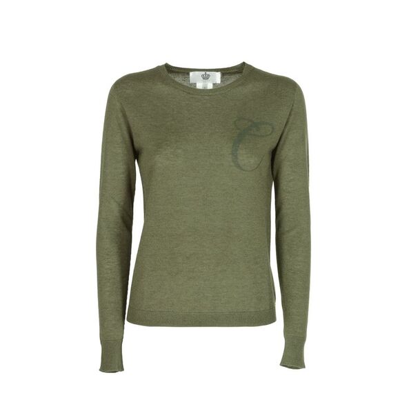 Dee Ocleppo Cashmere Crew Neck Jumper Olive Women Green Sweaters - Picture 1 of 7